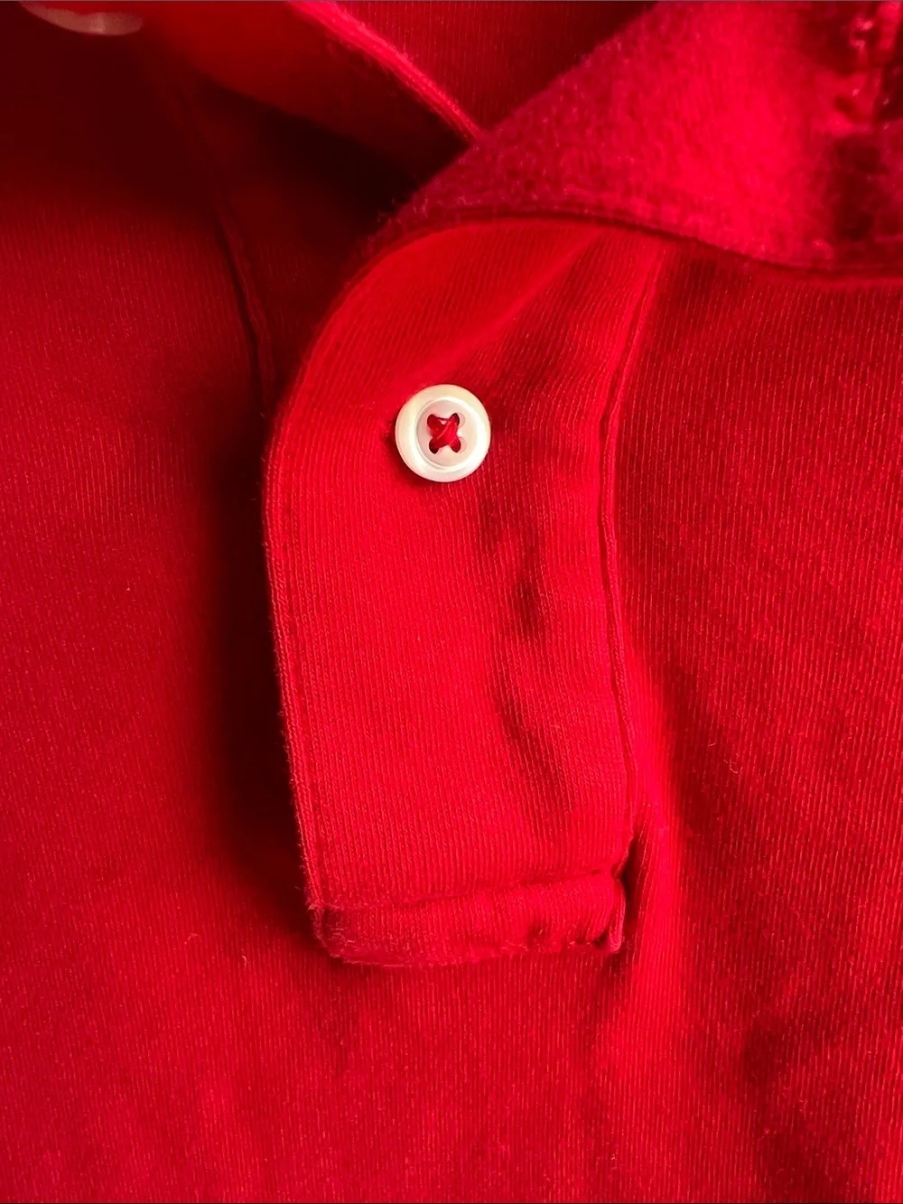 Ralph Lauren Red Polo with Navy Tag size large